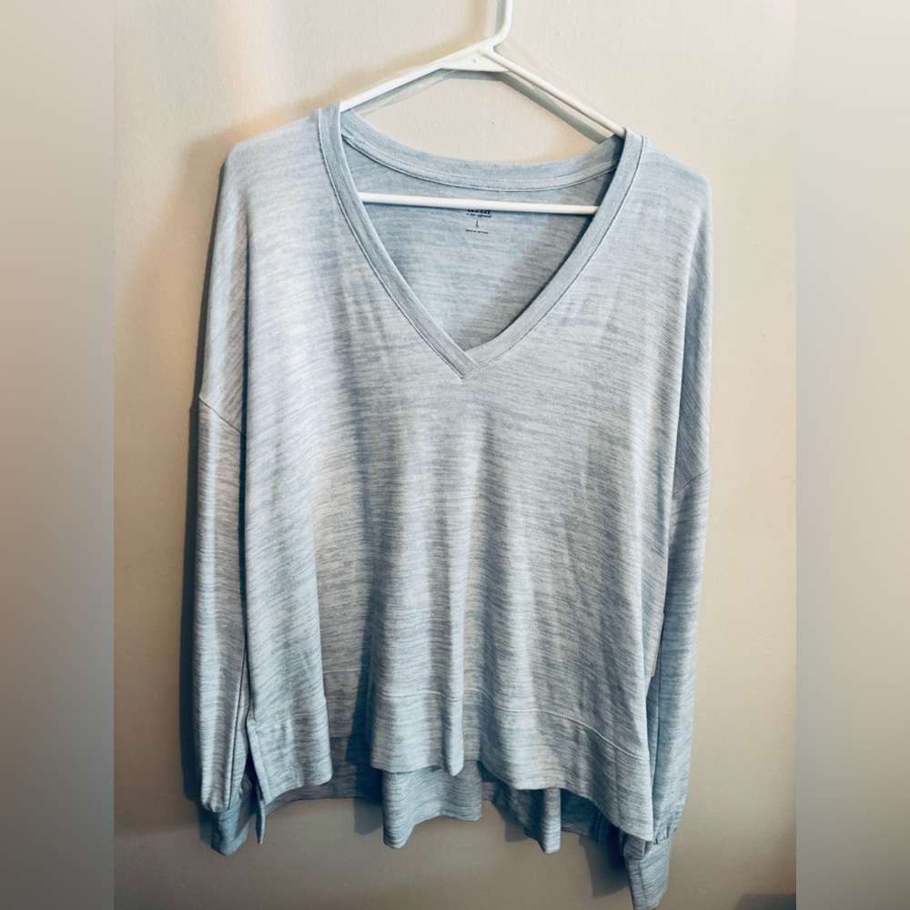 a.n.a Light Blue V-Neck Top